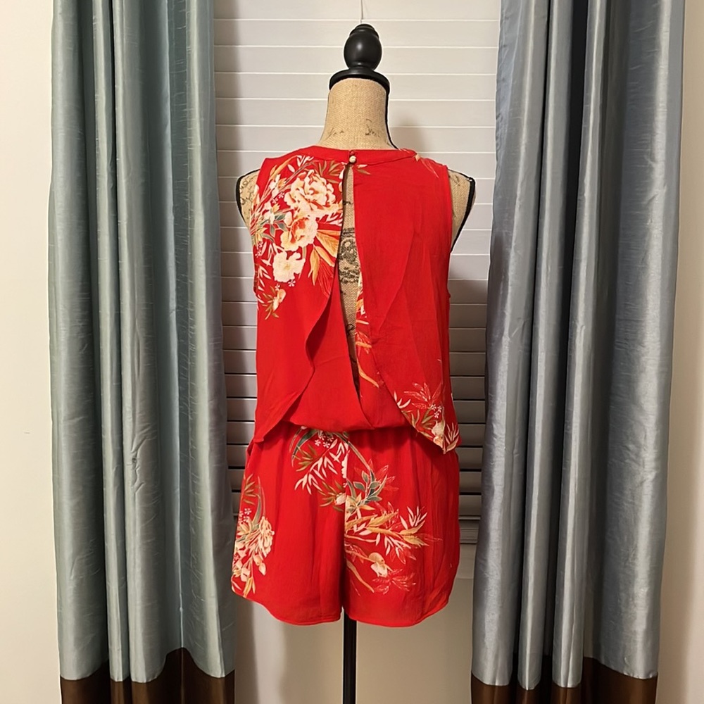 Umgee Red Floral Romper - Picture 3 of 4